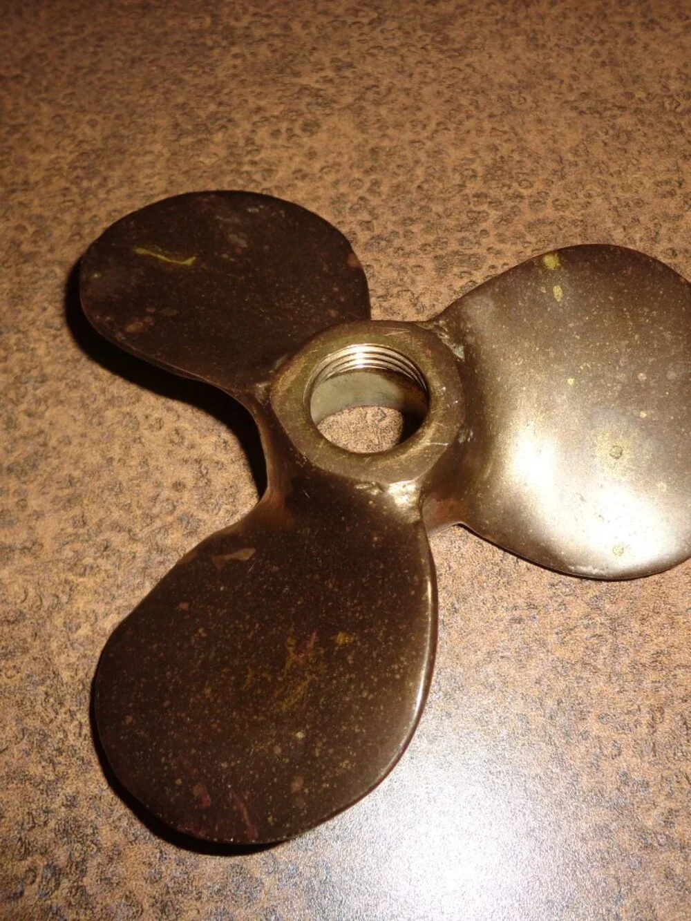 Vintage 3-Bladed Nibral Gold-Tone Boat Propeller 4.5